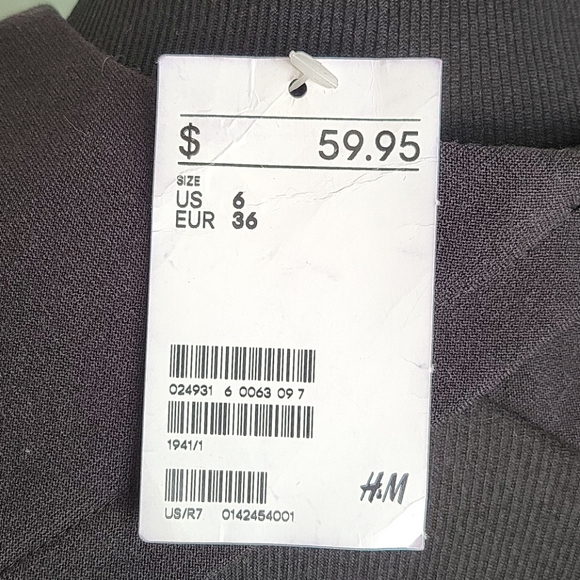 NWT H&M Black Sequin Peplum Top Open Back - Picture 3 of 3